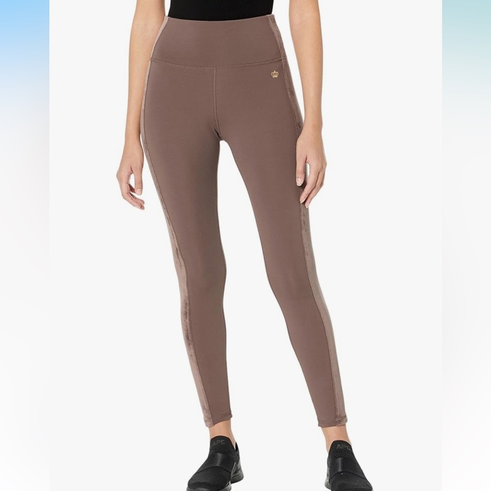 JUICY COUTURE SPORT LUXES LEGGINGS WITH VELOUR SIDE PANEL SIZE MED